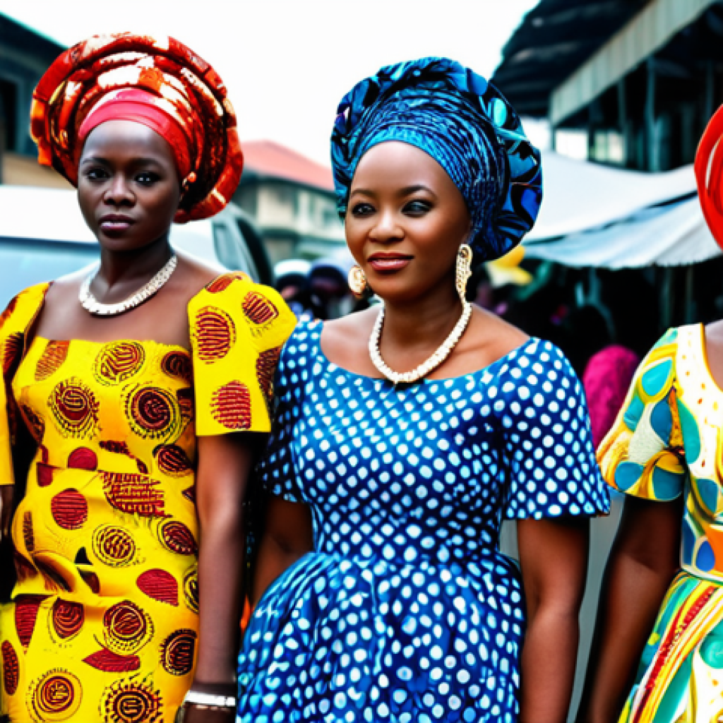 Nigerian Fashion Scene**

"A vibrant Lagos street scene, filled with people dressed in colorful Ankara fabrics and elaborate gele headwraps, appropriate attire, fully clothed, safe for work, bustling market atmosphere, natural lighting, perfect anatomy, correct proportions, professional photography, high quality, family-friendly, diverse group of people, showcasing the energy and style of Nigerian fashion."

**