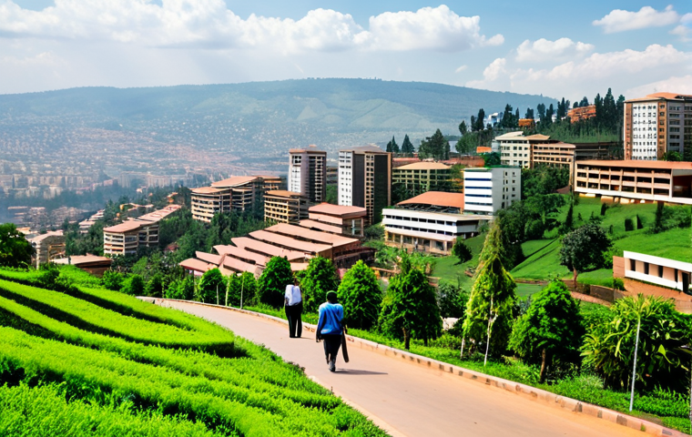 **Prompt:** "A panoramic view of Kigali, Rwanda, showcasing modern buildings alongside lush green hills, fully clothed people walking on clean streets, appropriate content, safe for work, perfect anatomy, natural proportions, professional urban photography, bright daylight, modest development."