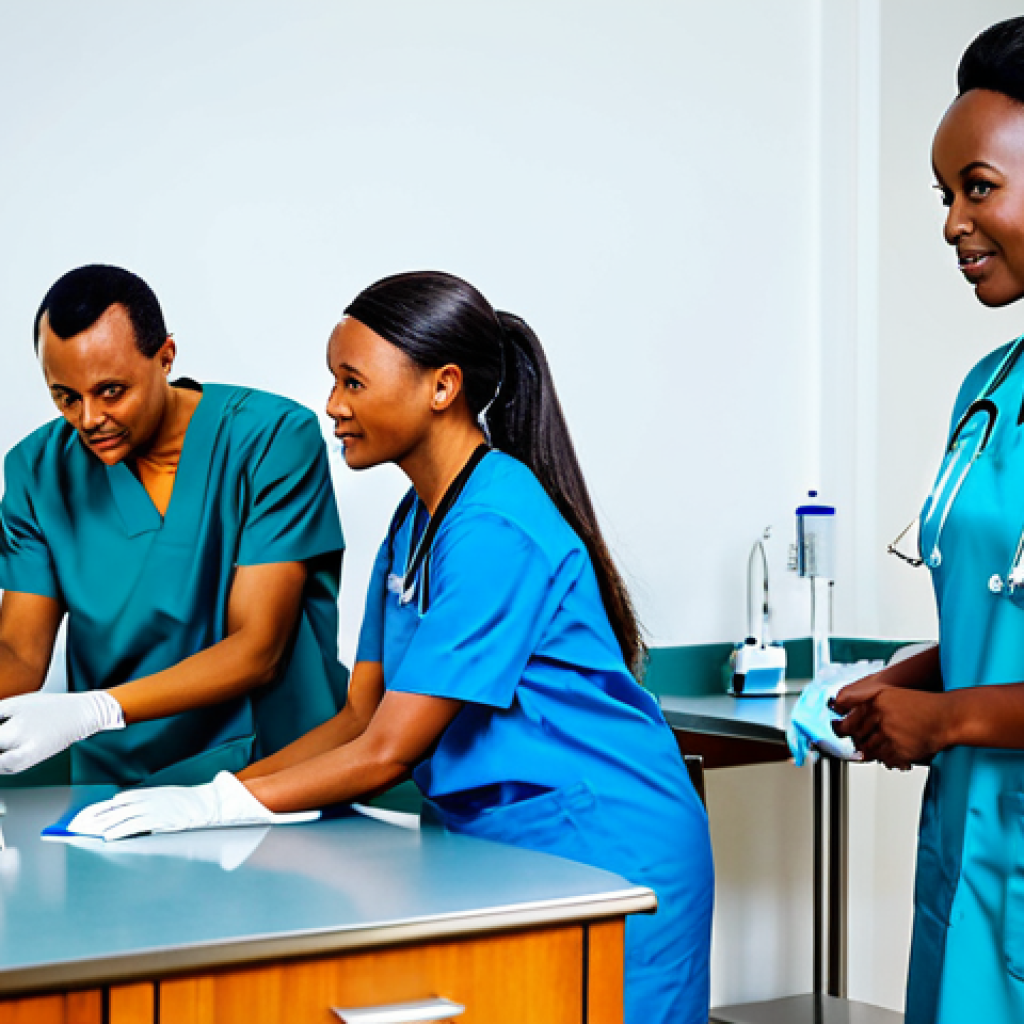 르완다와 미국의 관계 - Healthcare Partnership**

"A diverse group of medical professionals (doctors, nurses) working togeth...