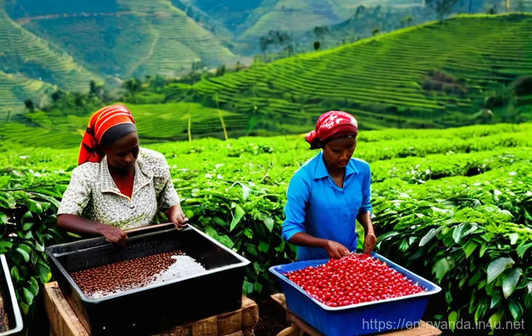르완다의 전통 문화 체험 - **Rwandan Women Crafting Imigongo Art in a Workshop**
    An image showing a serene and collaborativ...