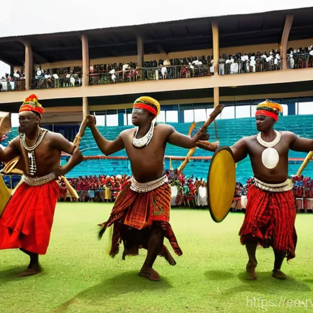 르완다 민속 음악 공연 일정 - **"Dynamic Intore Dance Performance in a Cultural Center"**
A group of Rwandan male Intore dance...