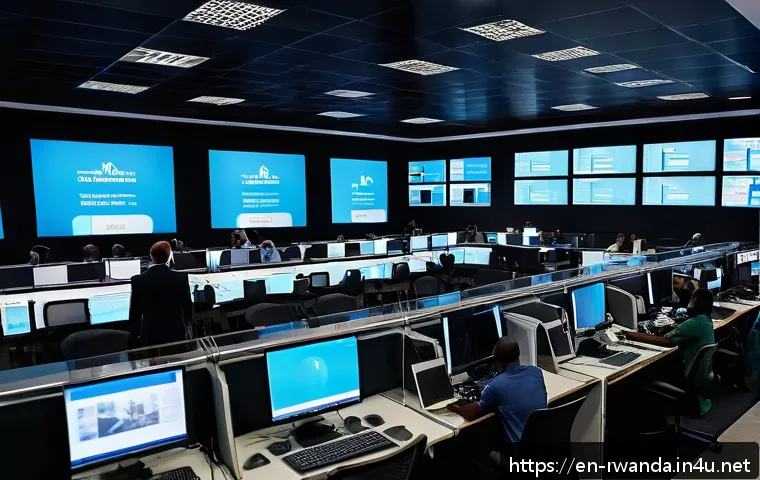 르완다의 주요 언론 매체 - A modern newsroom setting in Kigali, Rwanda, featuring a diverse group of independent journalists at...