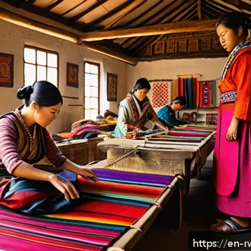 Home 33 르완다 민속 춤 대회 준비 과정 - A vibrant scene of traditional festival costume artisans in a sunlit workshop, meticulously handweav...